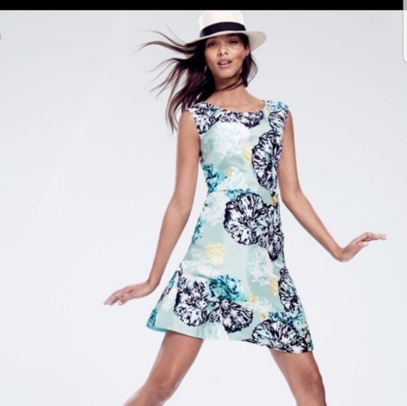 J. Crew Dresses & Skirts - J.CREW  Aquatic floral silk blue dress